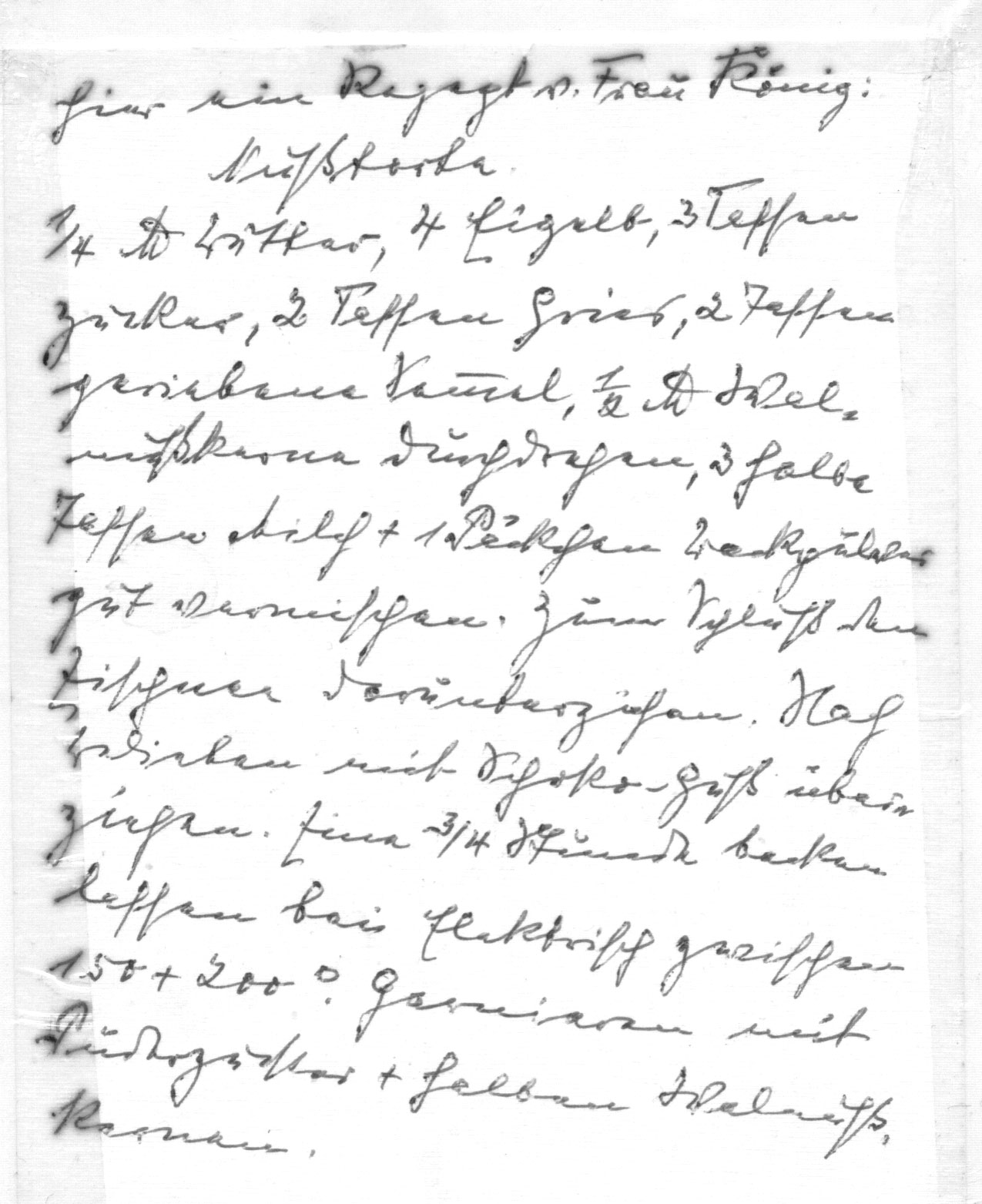 Mother's Nutcake recipe